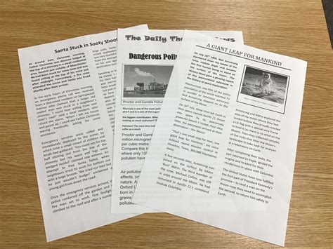 Newspaper Writing In Year 5 St Lawrences Rc Primary School