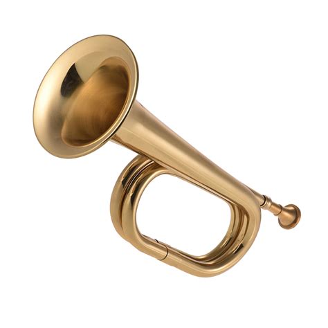 Ametoys B Flat Bugle Call Trumpet Brass Cavalry Horn With Mouthpiece
