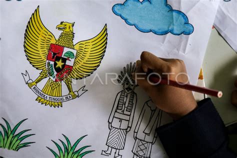 Lomba Mewarnai Garuda Pancasila Antara Foto