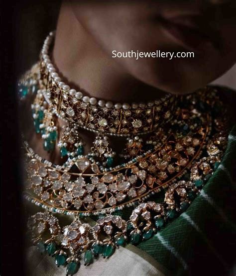 Polki Emerald Choker And Necklace Indian Jewellery Designs