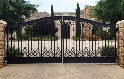 We custom fabricate cut metal art gates, driveway gates. China Forged Wrought Iron Gate House Used Security ...