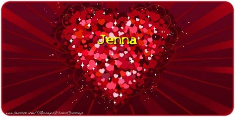 name in heart jenna hearts greetings cards for love for jenna