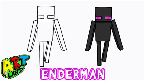 How To Draw An Enderman Youtube