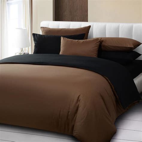 Red and black comforter sets. Hot Sale Solid Color Duvet Cover Set King Size Brown And ...