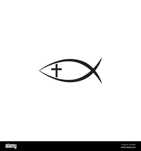 Jesus Fisch Christian Ichthys Fisch Symbol Symbol Stock Vektorgrafik