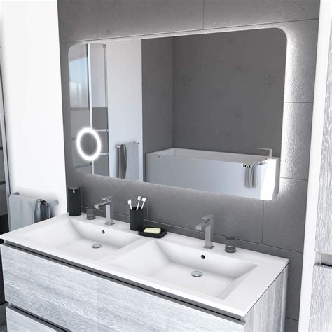 Aurlane Miroir Salle De Bain Led Auto éclairant 120x70cm Atmosphere