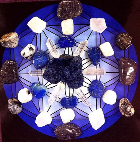 Third Eye Crystal Grid Azurite Center Provides Clear Insight And
