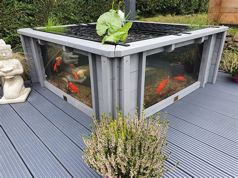 Buy Clear View Garden Aquarium Lotus Square Raised Garden Pond With