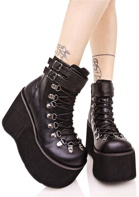 Maybe you would like to learn more about one of these? Demonia Kera Lace-Up Platform Boots | Dolls Kill