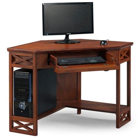 Leick Furniture Corner Computer Desk In Oak 82431