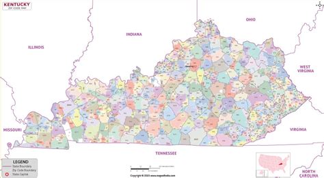 Zip Codes List For Kentucky Kentucky Zip Code Map
