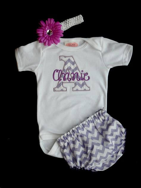 Chevron Personalized Baby Girl Clothes Newborn Gril By Sassylocks