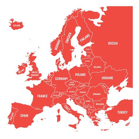 Map Of Europe With Names Of Sovereign Countries Ministates Included