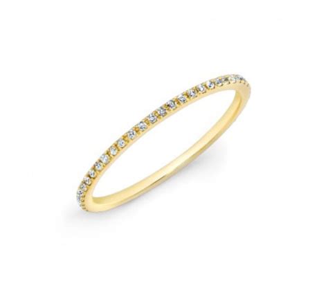 Diamond Micro Pave Band Solid 14K Gold Full Eternity Etsy