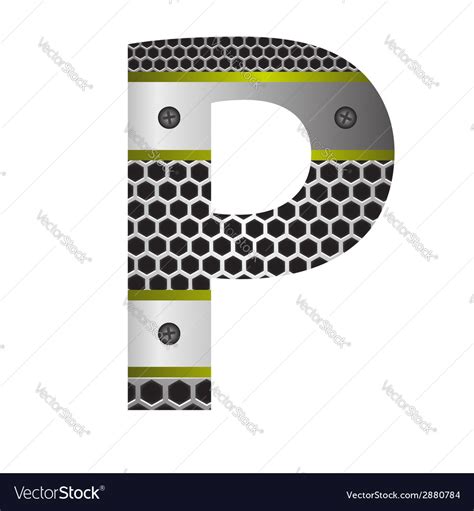 Perforated Metal Letter P Royalty Free Vector Image