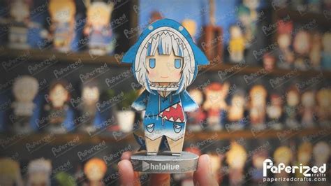 PAPERMAU Hololive Gawr Gura Virtual Youtuber Paper Toy By