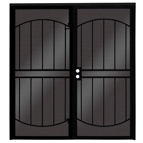An interlock is installed on the middle sash frame of the existing patio door and locks into an similar interlock that is attached to the edge of the non locking side of sliding security screen. Unique Home Designs 72 in. x 80 in. ArcadaMAX Black ...