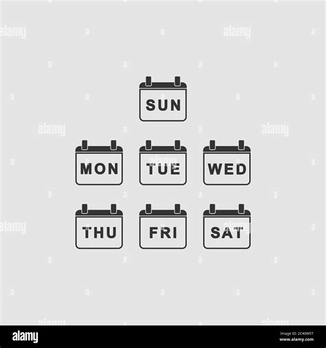 Every Day Week Calendar Icon Flat Black Pictogram On Grey Background