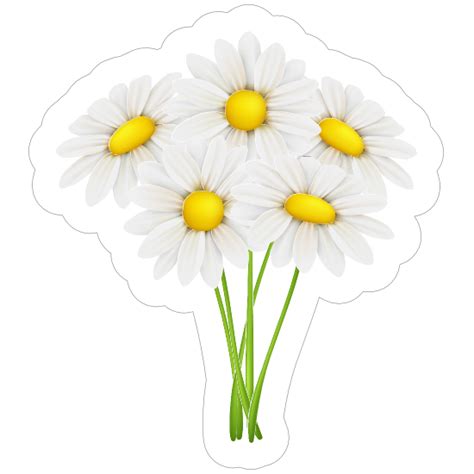 White Daisy Flower Sticker