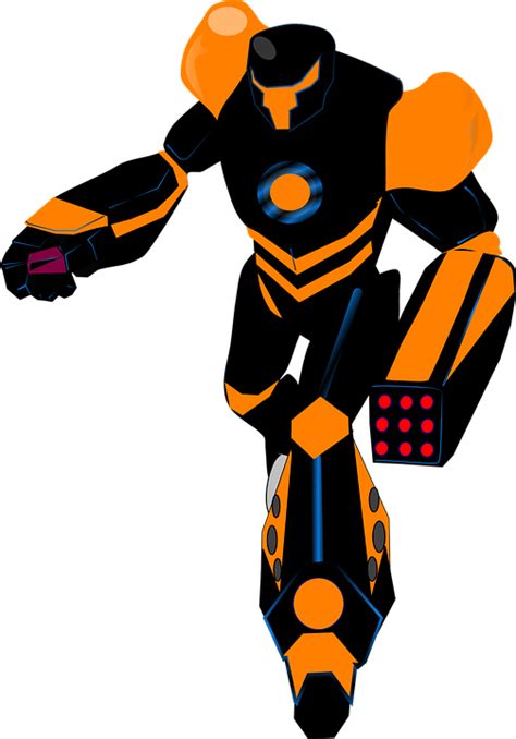 Robot Black Orange · Free Vector Graphic On Pixabay