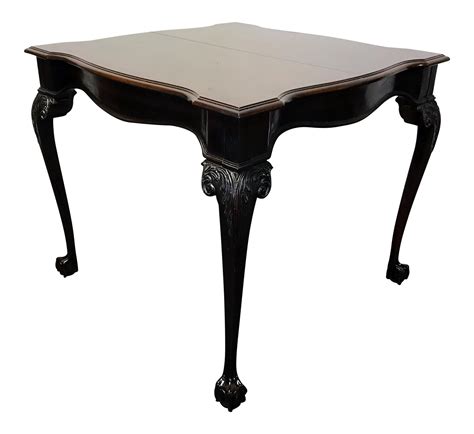 Drexel Heritage Heirlooms Chippendale Mahogany Ball Claw Card Table On