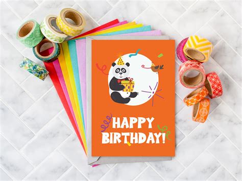 Printable Panda Birthday Card Party Animal Birthday Card Etsy