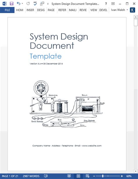 Design Document Template Word