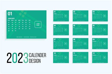 2023 Calendar Template Design 9506044 Vector Art At Vecteezy