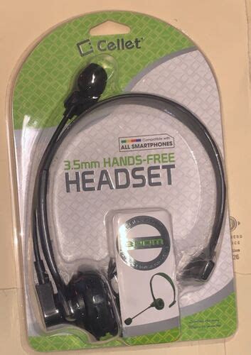 Cellet 35mm Hands Free Headset With Boom Mic Compatible With All