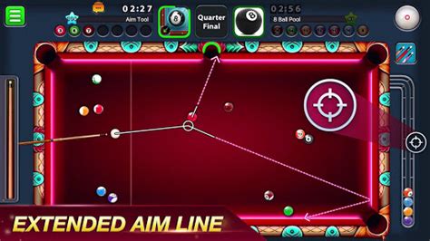 8 ball pool mod apk comes with an extended stick guideline that will be very helpful in making the right aim at the right pool ball. Aim Tool for 8 Ball Pool APK