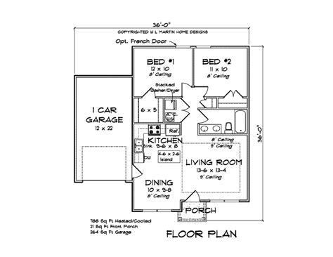 Cottage Style House Plan 2 Beds 1 Baths 788 Sqft Plan 513 2200