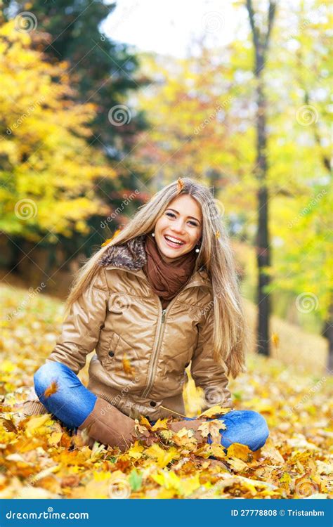Beautiful Woman In Autumn Stock Photo Image Of Face 27778808