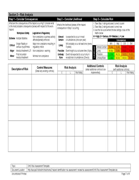 Printable Risk Assessment Matrix Template Printable Templates Images And Photos Finder