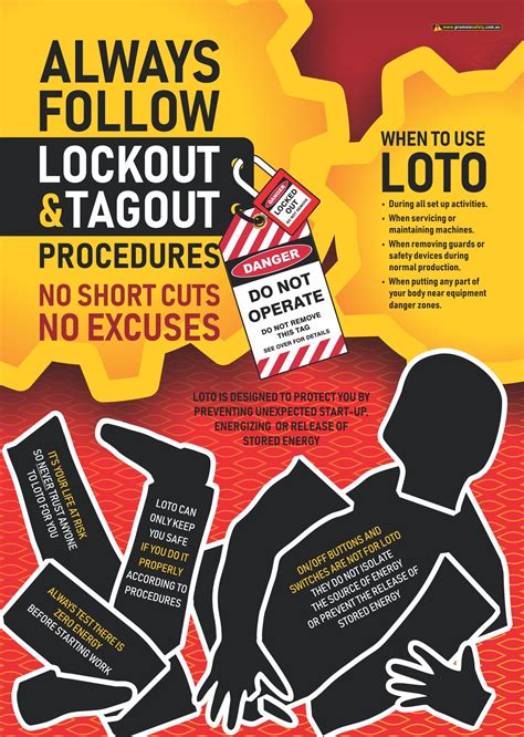 Lockout Tagout Loto Safety Posters Promote Safety Health And Safety Poster Safety Posters