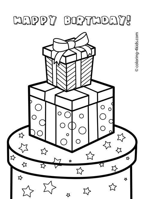 Celebrate their birthday with a fabulous birthday present. Gift boxes for birthday - Happy birthday coloring pages ...