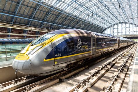 Modern The Eurostar High Speed Bullet Train In London Uk Editorial