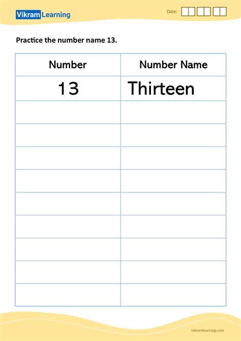 Download Practice The Number Name 13 Worksheets