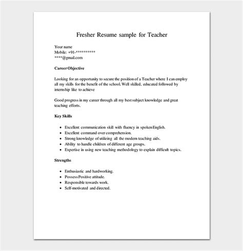 The most followed resume formats are chronological resume, functional resume and combination resume. Resume Template for Freshers - 18+ Samples in (Word, PDF Foramt)