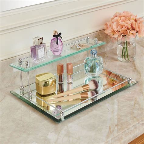 Colorful Vanity Tray For Bathroom In 2021 Glass Vanity Glass Tray