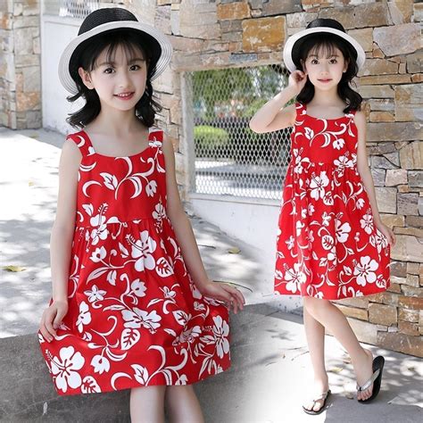 Summer 2018 Little Girls Sleeveless Dress Baby Clothing Printed Kids