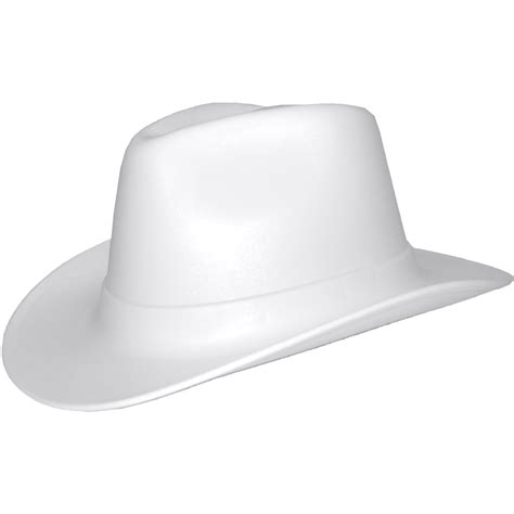 Occunomix White Cowboy Style Hard Hat Squeeze Lock Suspension