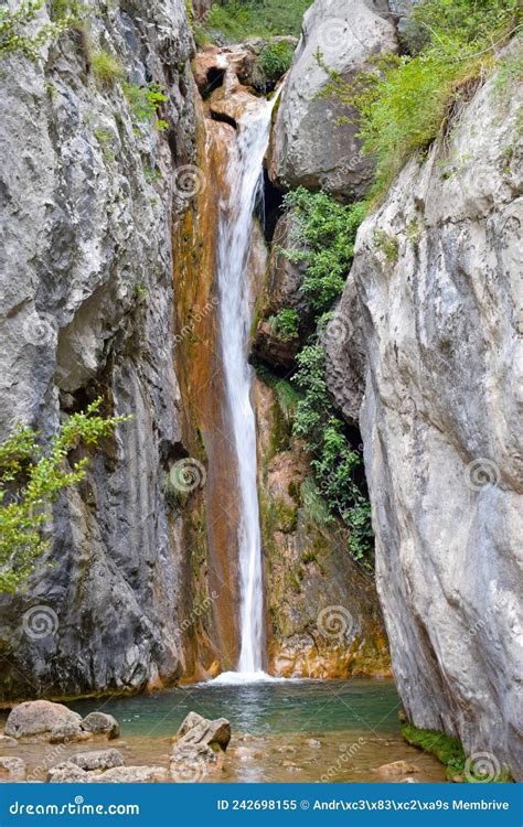 Els Empedrats Waterfall In Baga Barcelona Spain Stock Image Image Of