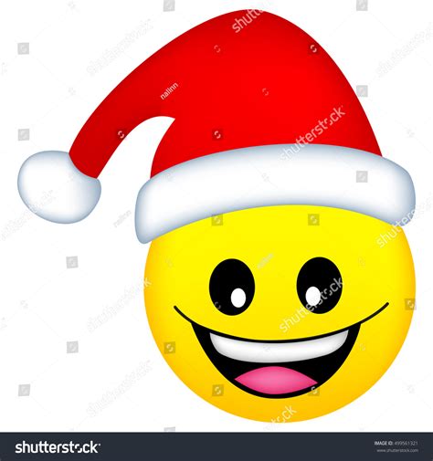 cute smiley emoticons face vector santa stock vector royalty free 499561321
