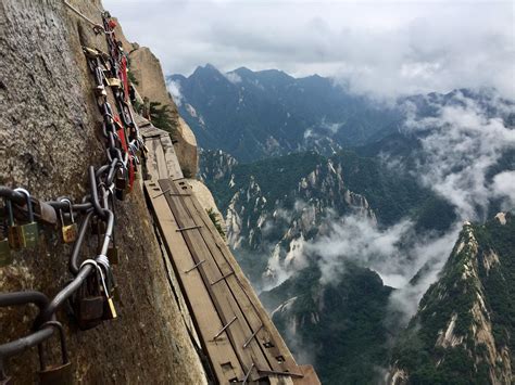 The Plank Walk To Heaven On Mount Huashan China Its Called The Most