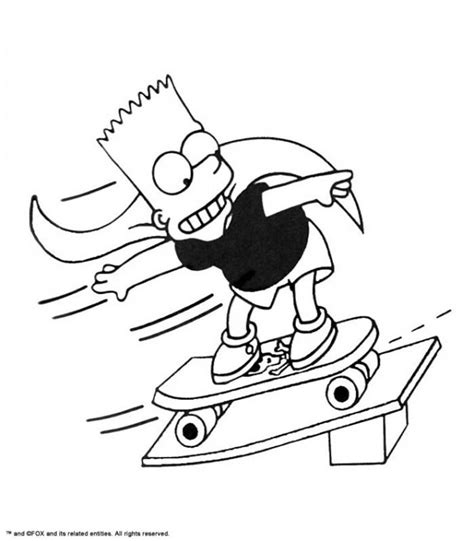 Coloriage Bart Simpson Joue Au Skate Dessin Gratuit à Imprimer