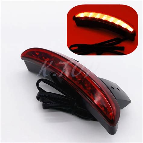 Red Motorcycle Led Fender Edge Tail Light Fit For Harley Iron 883