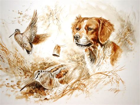 Peintures Art Et Chasse Art Animalier Hunting Art Dog Paintings
