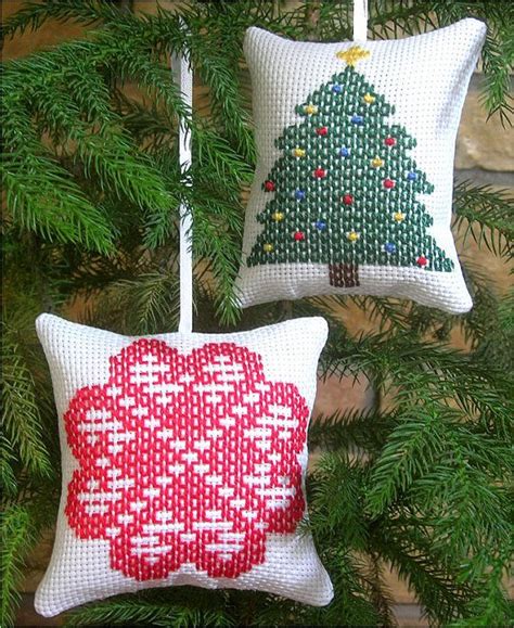 Ornaments 3 Hearts And Tree Swedish Weaving Swedish