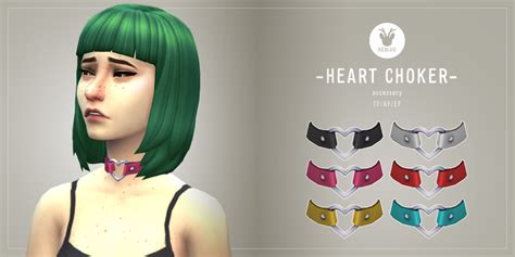 Heart Choker By Kedluu Sims 4 Panda Cc