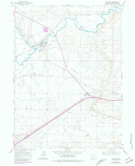 Classic Usgs Granger Wyoming 75x75 Topo Map Mytopo Map Store
